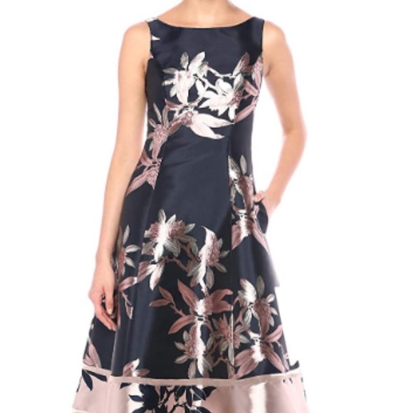 LE’RURE Shoulder ribbon jacquard dress S Women's short Jacquard Dress